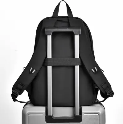 Produktbild von INF Grauer Oxford-Rucksack für Universität und Reisen Schwarz