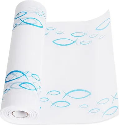 Produktbild von Dekorative Tischdecke Kommunion Firmung Taufe Fische Weiß Blau