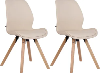Produktbild von 2er Set Stuhl HLO-CP5 Kunstleder  creme