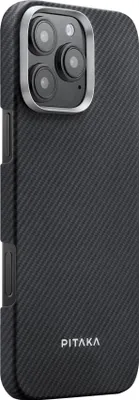 Produktbild von Pitaka KI1601PMA, Cover, Apple, iPhone 16 Pro Max, 17,5 cm (6.9"), Grau, Schwarz