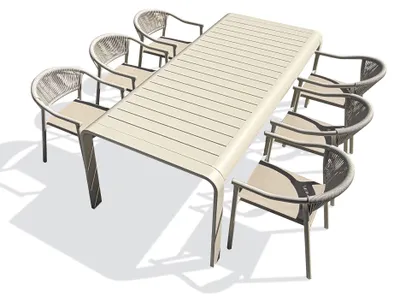 Image de Ensemble repas de jardin en aluminium 6 places