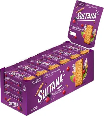 Produktbild von Sultana Fruchtkeks Waldfrüchte 24 Packungen x 43 Gramm