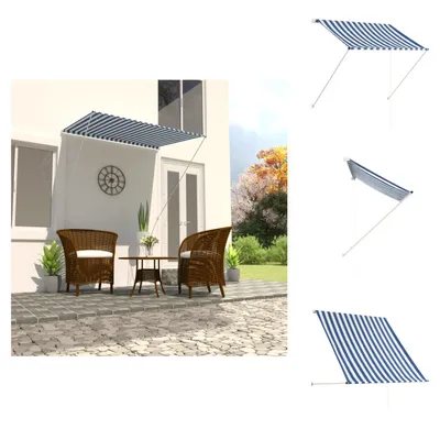 Obrázek produktu pro vidaXL Stahovací markýza 150×150 cm modrá a bílá - Markýzy