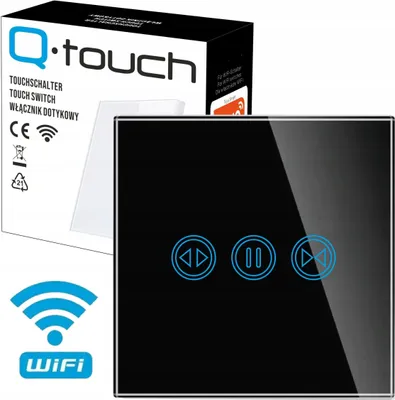 Produktbild von Glas Touch Jalousie Rolladen schalter Wandschalter Schalter LED schwarz