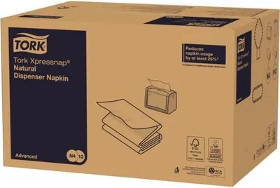 Produktbild von Tork Xpressnap® 13840 Spenderserviette Natur mit Umweltsymbol Advanced N4 1-lagig | Karton (8 Packungen)