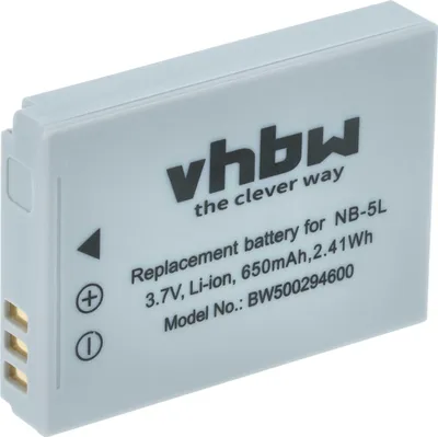 Produktbild von vhbw Akku kompatibel mit Canon Digital Ixus 990 IS Kamera (650 mAh, 3,6 V, Li-Ion)