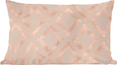 Produktbild von MuchoWow® Zierkissen Sofakissen Wohnzimmer Dekokissen 60x40 cm Muster - Rosa - Beige - Kopfkissen - Polster mit Foto