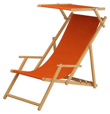 Produktbild von Liegestuhl terracotta Gartenliege Strandliege Sonnendach Tisch Kissen Buche hell 10-309NSTKH