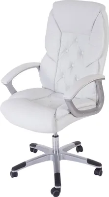 Produktbild von Profi-Bürostuhl L42 XXL, Chefsessel Drehstuhl, 150kg belastbar Kunstleder weiß