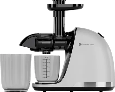 Produktbild von KitchenBrothers Slow Juicer - Entsafter - Obst- und Gemüsepresse - 700ml - Mit Fruchtfleischbehälter - Weiß