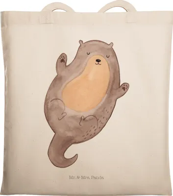 Produktbild von Mr. & Mrs. Panda Tote Bag Otter Umarmen - Transparent - Geschenk, Seeotter See, Schultasche, Tasche, glücklich, Optimistisch, Jutebeutel, Hallo, Shopping, Einkaufstasche