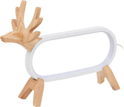 Produktbild von Lindby LED-Tischlampe Hirvi, weiß, Holz, 31 cm, CCT, dimmbar