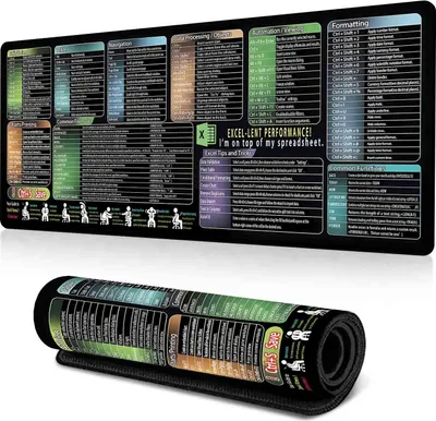 Produktbild von STILVORA Gaming Mousepad Schreibtischunterlage mit Excel-Tipps & Tastenkürzeln, Rutschfest, Abwaschbar, Büro- und Homeoffice-Mauspad,400*900*3MM Muster 2