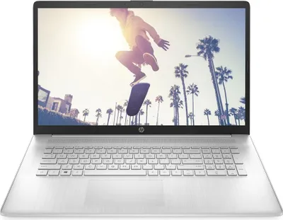 Immagine prodotto di HP 17-cn3122ng. Tipo di prodotto: laptop, fattore di forma: portatile. Famiglia di processori: Intel? N, processore: N200. Diagonale dello schermo: 43,9 cm (17,3"), tipo HD: Full HD, risoluzione dello schermo: 1920 x 1080 pixel. Capacità di memoria: 8 GB, tipo di memoria interna: DDR4-SDR