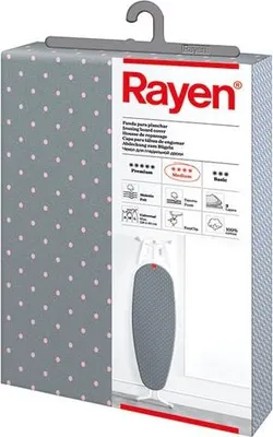 Image de Housse Pour Table à Repasser 130 X 47 Cm - Gris & Pois Blancs - Rayen