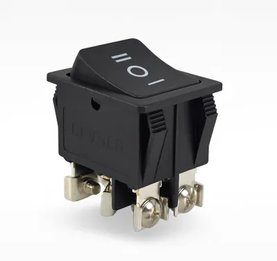 DPDT Tuimelschalter 16A 250V EIN-AUS-EIN 6-Pin schwarz
