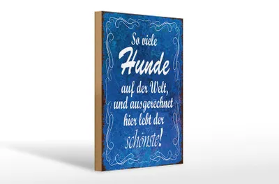 Produktbild von Holzschild Spruch 20x30cm so viele Hunde auf der Welt