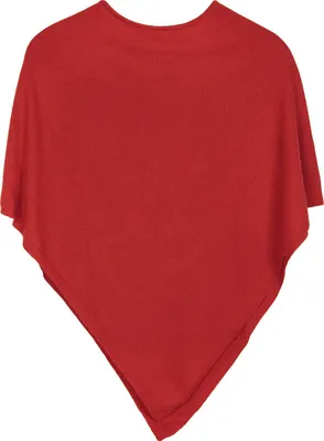 Produktbild von styleBREAKER Damen Feinstrick Poncho in Unifarben, leicht asymmetrischer Schnitt, Ärmellos, Rundhals 08010042