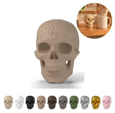 Zdjęcie produktu dla Czaszka dekoracyjna figurka 10,2 cm, PLA – Dąb