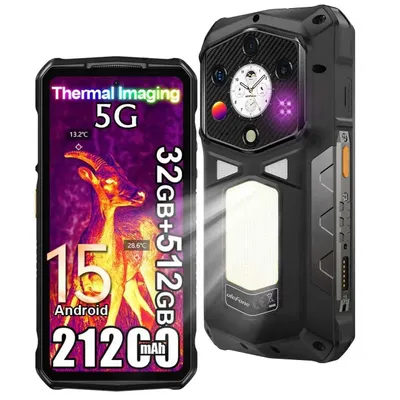 Immagine prodotto di Ulefone Armor 29 Pro (Thermal) 5G Outdoor Telefono cellulare 512GB Android 15 AI Smartphone con fotocamera termica, 6,67 "AMOLED 21200mAh/120W/1000LM Lampada/WiFi 6E