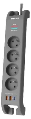Produktbild von Philips Steckdosenleiste Verlängerungskabel 4 Steckdosen 2x USB /