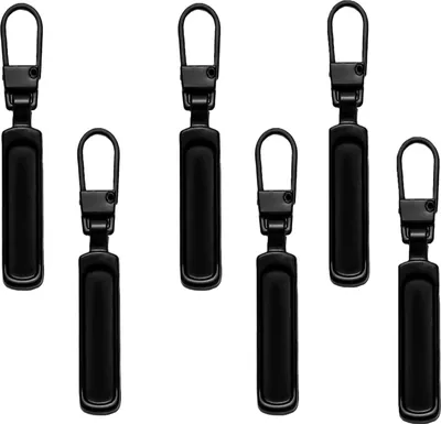 Produktbild von 6 Stück Reißverschluss Zipper, Metall Zipper Pull, Reißverschluss Ersatz Zipper für Geldbörse, Kleider, Jeans, Koffer, Gepäc