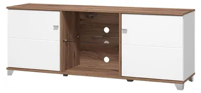 Immagine prodotto di Dmora Mobile Porta tv Cedegolo 157x40x60h cm Bianco, 4 Ripiani 2 Ante