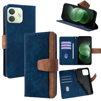Image de Étui de protection rabattable pour téléphone Xiaomi Redmi Note 17 4G / 5G, en simili cuir, design à deux couleurs