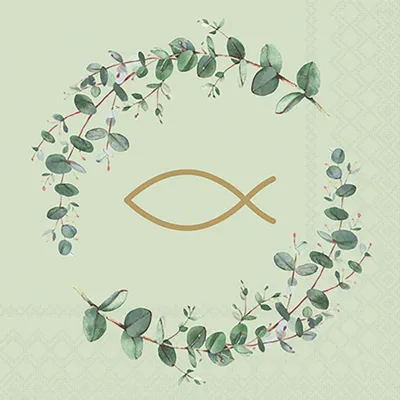 Produktbild von Servietten 25x25 cm - Communion branches green