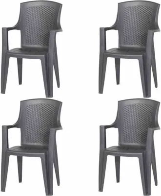 Produktbild von PROGARDEN Eden SET 4x Stapelsessel anthrazit Kunststoff M73551