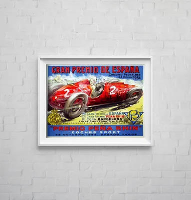 Produktbild von Poster - Canvas - Leinwand - 59,4 cm x 42 cm - Autorennsport in Spanien