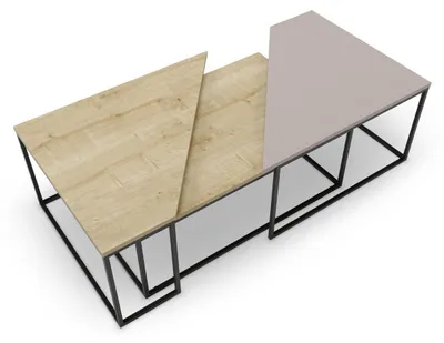 Image de CALICOSY - Set 3 tables basses avec pieds en métal - TITAN