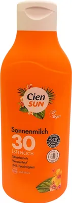 Produktbild von Cien Sun Sonnenmilch LSF 30 500ml Wasserfest Sofortschutz Vegan UVA+ UVB Schutz 1 Stück