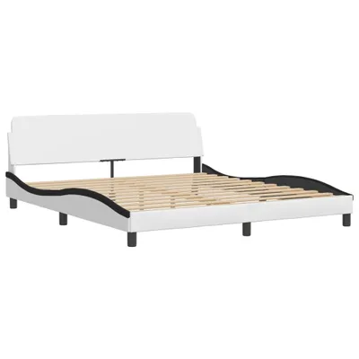 Obrázek produktu pro Rám postele Dover bílý a černý 180 x 200 cm umělá kůže