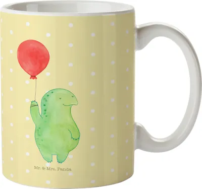 Produktbild von Mr. & Mrs. Panda Plastikbecher Schildkröte Luftballon - Gelb Pastell - Geschenk, Trinklernbecher, Pott, Mehrwegbecher, Schildkröten, Camping Tasse, Kindertasse, Ballon