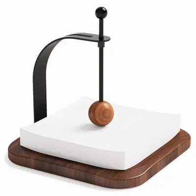 Image de Elzusha - Support en bois pour serviettes avec distributeur métallique