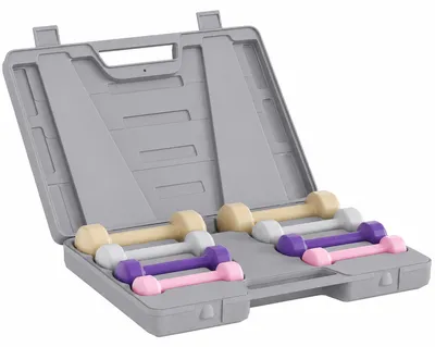 Produktbild von Hantelset 4 Paar 0,5kg-10kg Hanteln mit Koffer, Hantel-Set aus Gusseisen, Hexagon