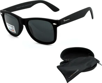 Produktbild von Retro Sonnenbrille Polarisiert Schwarz Getönt Nerd Brille 50er 60er Jahre Sixty Brille Markenbrille Rennec Brillenbox