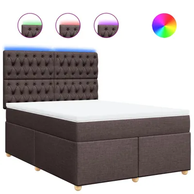 Produktbild von vidaXL Boxspringbett mit Matratze Dunkelbraun 160x200 cm Stoff