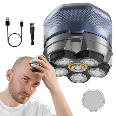 Produktbild von Glatzen Rasierer Herren Elektrisch 6D, Head Shaver Men Magnetische, Typ-C, IPX6 Wasserdichter Kopfrasierer für Glatze,LED-Anzeige, Nass und Trocken