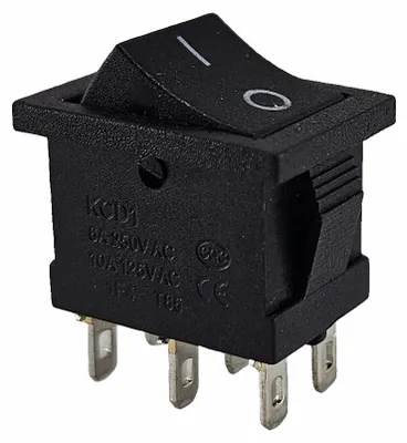 Produktbild von Wippschalter, Umschalter, 6-pin 6A 250VAC, 12VDC 20A, Ein/Ein, Geräteschalter