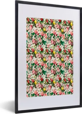Produktbild von MuchoWow® MuchoWow® Gerahmtes Poster Blumen - Frühling - Pastell 40x60 cm - Poster mit zchwarzem Bilderrahmen - Poster in Rahmen