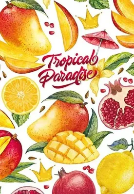 Imagen del producto de Cuaderno decorado, 128x165 mm, 64 páginas. Diseño: frutas exóticas