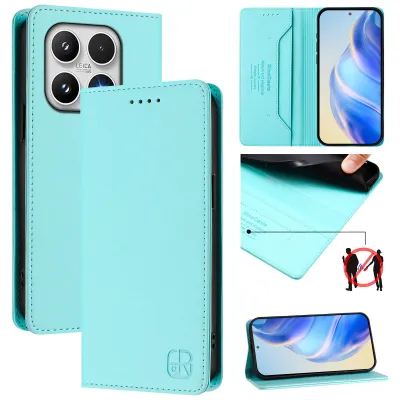 Immagine prodotto di Custodia in pelle per Xiaomi 17, flip case con slot per carte, portafoglio e supporto Turchese