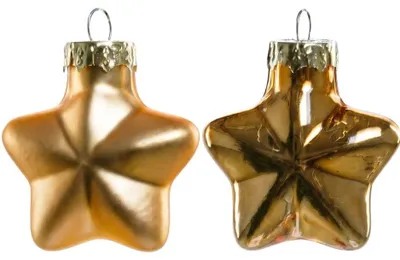 Produktbild von TrendLine Weihnachtskugeln Glas-Sterne 4 cm gold 12 Stück