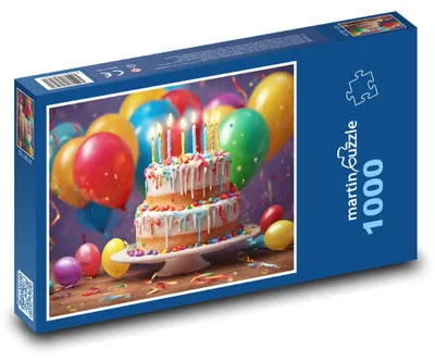 Zdjęcie produktu dla Puzzle 1000 Impreza z balonami i tortem - martinpuzzle