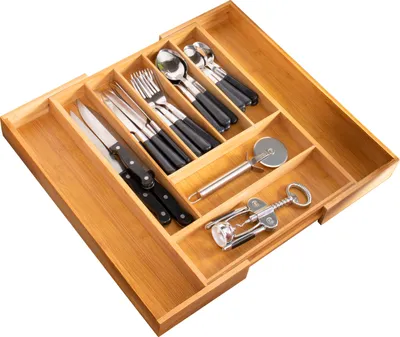 Image de bremermann Range-couverts extensible, bambou, insert de tiroir