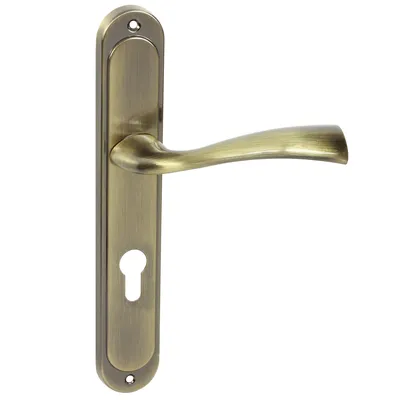 Produktbild von DOMINO Türgriff 72 Drückergarnitur PZ-Profilzylinder | Langschildgarnitur | Zimmertür, Bürotür, Kellertür & Innentür | Aluminium | Bronze | Fly ECO M3
