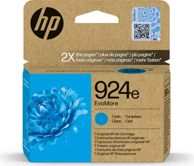 Obrázok produktu pre HP Azúrová originálna atramentová kazeta 924e EvoMore, Vysoký (XL) výnos, Azúrová, 1 kusov, 800 strany, Balenie po jednom kuse