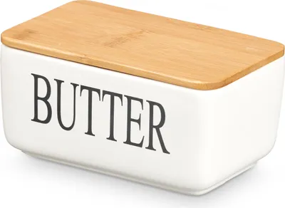 Zdjęcie produktu dla Ceramiczna maselniczka z napisem BUTTER, 10 x 16,5 x 8,5 cm